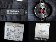 美品 BURBERRY BLACK LABEL バーバリーブラックレーベル ホースロゴ刺繍 裏ノバチェックテープ 鹿の子 長袖ポロシャツ 2 黒 ネコポス対応_画像10