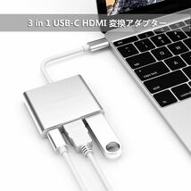 USB Type c HDMI アダプター 3-in-1 変換アダプター 4K_画像2