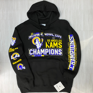 限定モデル 【L】 NFL 第56回スーパーボウル チャンピオン LA Rams ロサンゼルス ラムズ Fanatics USA プルオーバーパーカー