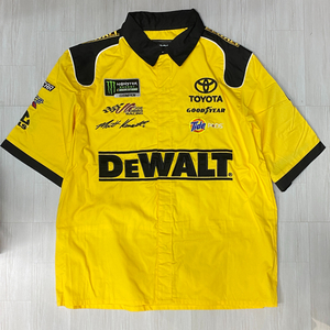  all rice strongest Motor Sport [2XL] NASCAR Nascar JH design PITpito Crew shirt yellow color DEWALT Christopher bell embroidery patch 