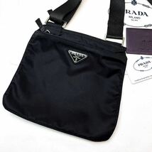 ■ 1円 スタート ■ 美品 PRADA プラダ 三角プレート ナイロン ミニ ショルダーバッグ ブラック 黒 a3 _画像3