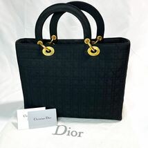 ■ 1円 ■ 美品 Christian Dior クリスチャン ディオール レディディオール カナージュ ハンドバッグ ナイロン 黒 ブラック チャーム c10_画像6