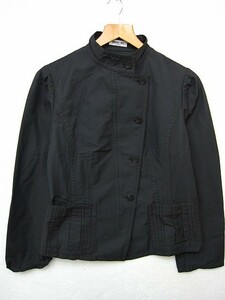 【極美品】ヒロコビス HIROKO BIS 春秋用 スタンドカラー ジャケット 黒 レディースXL 大きいサイズ 13号 ■L25901SSS22-220327-50-3