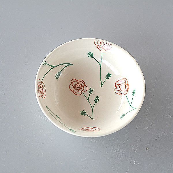 Small bowl with hand-painted flowers, Japanese tableware, Pot, small bowl