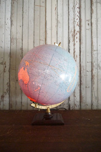 アンティークGEORGE F. CRAM地球儀ランプ[az3-172]ビンテージディスプレイコレクタブルシャビーインテリアアメリカUSA世界地図マップ天球儀