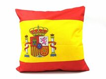 クッションカバー シンプル スペイン国旗 45x45cm アジアン_画像1