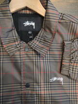 STUSSY ステューシー Plaid Coach Jacket 最新 コーチジャケット ブラウン L 人気定番商品　ZOZOTOWN　公式HP完売_画像3