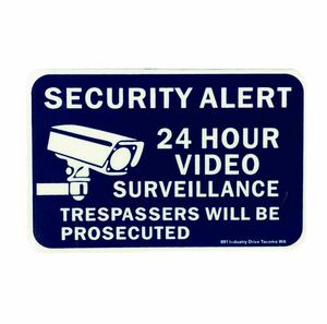 SECURITY SIGN 24HOUR VIDEO セキュリティ ステッカー アメリカ 監視カメラ 看板 店舗 USA 
