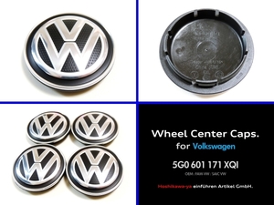 ◆ 【送料198円～】【偽物注意】 VW 純正 ホイール センターキャップ 66mm 5G0 601 171 XQI 4個 新品 ◆ ゴルフ7 ティグアン 5G0601171XQI