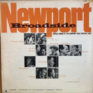 米VANGUARD盤LP！Bob Dylan, Joan Baez, Pete Seeger / Newport Broadside Topical Songs At The Newport Folk Festival 1963 STEREO盤