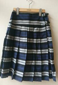 O'Neill obda Brin linen skirt flax 8 blue beautiful goods border pattern o'neil of dublin O'Neill 