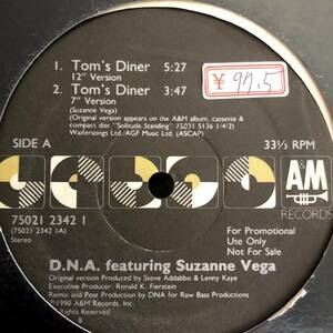 US ORIGINAL盤 ☆ D.N.A. FEAT SUZANNE VEGA / TOM'S DINER 