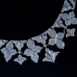 F1538【Princess】天然絶品ダイヤモンド 最高級18金WG無垢セレブリティイタリア製ネックレス 長さ42.5cm 重量31.8g 最大幅24.1mm