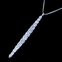 *PN5750【BC新作ウェディングジュエリー】美しい天然ダイヤ０．５０ct 最高級プラチナ無垢ネックレス 新品_画像1