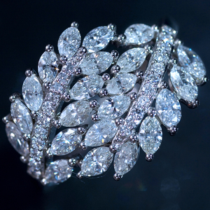 F1225【Leaf】美しい天然ダイヤモンド１．５０ct 最高級Pt950無垢リング サイズ20号 重量6.3g 縦幅15.6mm