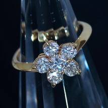 F1760【Flower】天然大粒絶品ダイヤモンド１．１０ct 最高級18金無垢リング サイズ10.5号 重量3.50g 縦幅10.3mm_画像2