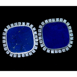 F0338 beautiful lapis lazuli natural rarity diamond 1.22ct top class platinum 900 purity cuffs 