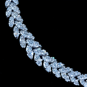 F1733 天然上質ダイヤモンド５．００ct 最高級プラチナ無垢セレブリティネックレス 長さ42cm 重量49.3g 幅7.1～5.1mm