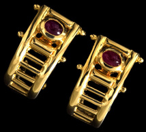 78862-28【EL CANDOR】Ruby 18K Earrings SPAIN New 7.4g_画像1