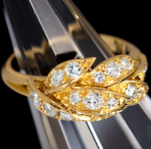 B8458[PIAGET] Piaget natural original diamond top class 18 pure gold ring 