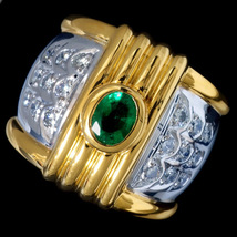 78862-109【Candame】Emerald Diamond 18KWG/YG Ring SPAIN_画像2