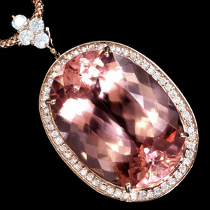 B9026 beautiful huge moruga Night 38.33ct natural fine quality diamond 0.73ct top class 18 pure gold pink gold necklace new goods 