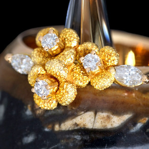 B5867【超特大】天然絶品ダイヤモンド 最高級18金無垢ビックリング　サイズ14 重さ29.0g 縦幅30.4mm