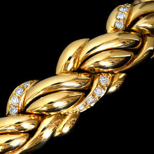 B8695[GIVENCHY] Givenchy natural rarity diamond 1.22ct top class 18 pure gold Celeb liti bracele 