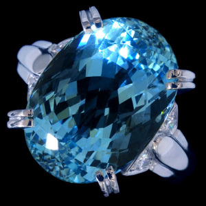 A1255[Dior] Dior sun ta Mali a aqua 10.14ct rarity diamond 0.11ct top class Pt900 purity Celeb liti ring 