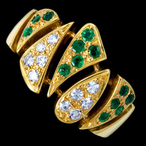 78862-180【EL CANDOR】Diamond Emerald 18K Ring SPAIN New