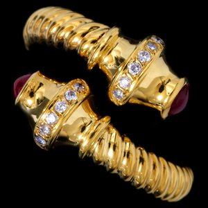78862-246【Candame】Ruby 絶品Diamond 18K Ring SPAIN New