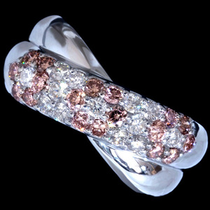B0391 натуральный розовый прекрасное качество бриллиант 1.01ct высший класс 18KWG чистота кольцо размер 15 вес 11.0g длина ширина 9.8mm