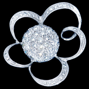 A5464【FLOWER】天然絶品ダイヤモンド２．０８ct 最高級18KWG無垢セレブリティペンダントトップ