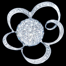 A5464【FLOWER】天然絶品ダイヤモンド２．０８ct 最高級18KWG無垢セレブリティペンダントトップ_画像1