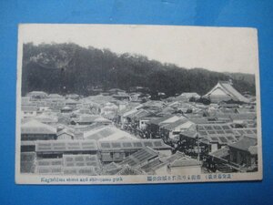 aj1128明治大正期絵葉書　鹿児島百景　市街より見たる城山公園