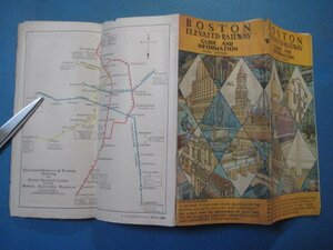 ga1107戦前外国案内パンフ　ＢＯＳＴＯＮ　ＥＬＥＶＡＴＥＤ・ＲＡＩＬＷＡＹ　ＧＵＩＤＥ　ＡＮＤ　ＩＮＦＯＲＭＡＴＩＯＮ　ボストン