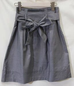 #W62# spring summer / light gray / poly- rayon / tuck entering miniskirt /53cm height skirt / unused goods # free shipping #