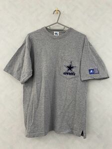 Dallas Cowboys Tシャツ M ダラス・カウボーイズ MADE IN U.S.A. NFL STARTER ビンテージ 90s スターター ポケT 刺繍