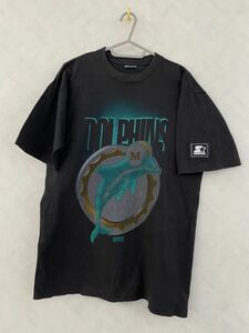 Miami Dolphins Tシャツ M STARTER MADE IN U.S.A. マイアミ・ドルフィンズ NFL アメフト 90s ビンテージ スターター