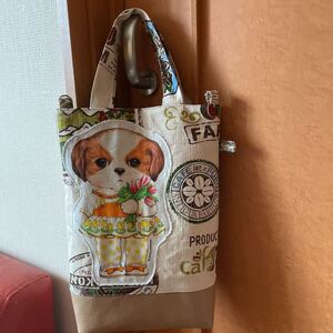 コヤンイサムチョン コーヒー柄×アンコ トートバッグ ハンドメイド