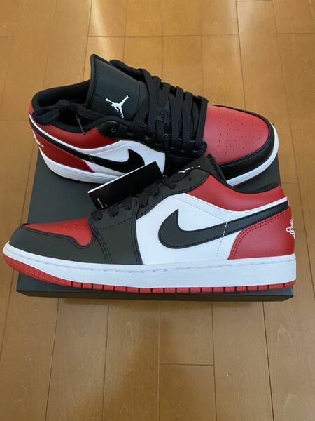 即決 NIKE AIR JORDAN 1 retro Low BRED TOE US10 28.0cm 国内正規 NIKE.com ナイキ エア ジョーダン レトロ ブレッド トゥー ロー