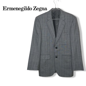 ★ermenegildo zegna エルメネジルドゼニア生地★メンズ 2B テーラード ジャケット スーツジャケット グレー 管:C:03