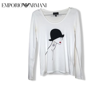 ★EMPORIO ARMANI エンポリオ アルマーニ★長袖 Tシャツ ロンT カットソー 婦人 白 ホワイト size 40 管:C:03