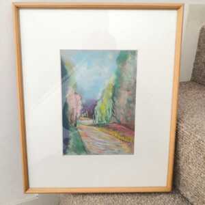 Art hand Auction Artist unknown, painting, frame, fine art, crayon drawing, signed, Artwork, Painting, others