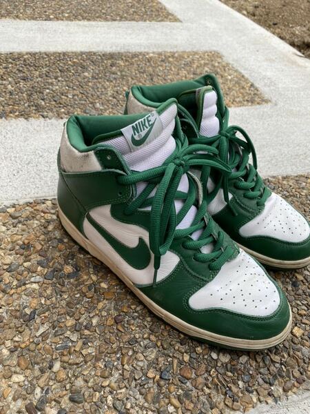 激レア　NIKE DUNK HIGH LE ダンク ハイ グリーン ホワイト　28.5センチ　USED