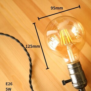 【訳あり】2個入り　LEDフィラメントランプ（5W）G95　LED電球　エジソン