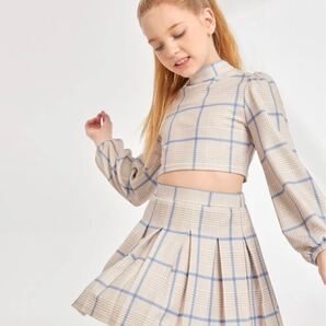 【新品未使用】子供服 kids セットアップ チェック 韓国
