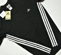 アディダス　adidas　ジムトレーニング&カジュアル用高機能VネックTシャツ　半袖　黒色　サイズ O　吸汗速乾/ストレッチ機能　＠1999年製品_画像3