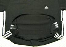 アディダス　adidas　ジムトレーニング&カジュアル用高機能VネックTシャツ　半袖　黒色　サイズ O　吸汗速乾/ストレッチ機能　＠1999年製品_画像4