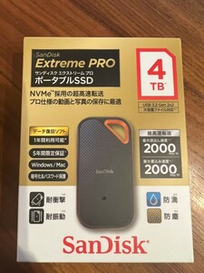 SanDisk Extreme PRO ポータブルSSD 4TB